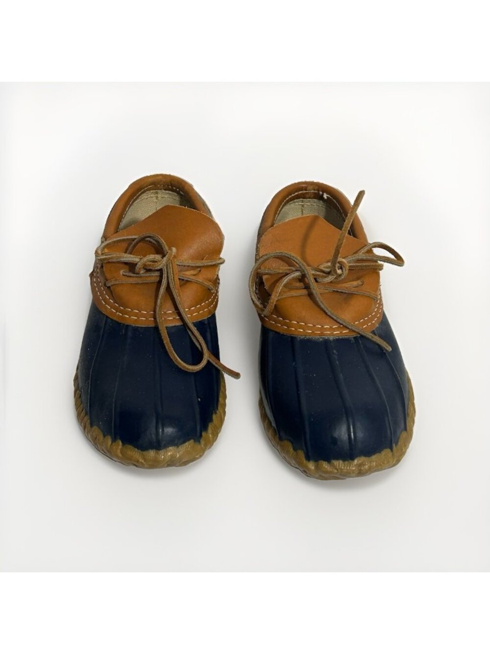 Vtg LL Bean Blue Rubber Duck Boots Ladies Size 7 Main Hunting Shoe Bean Boot USA